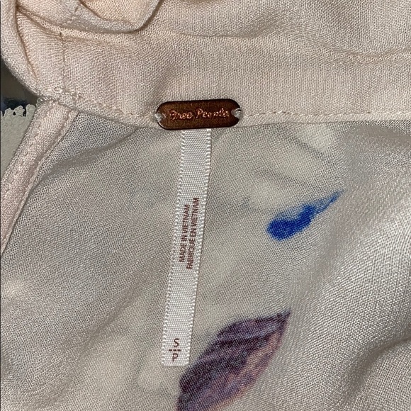 Free People Cream Gemma Neck Tie Mini Dress S - Picture 7 of 7